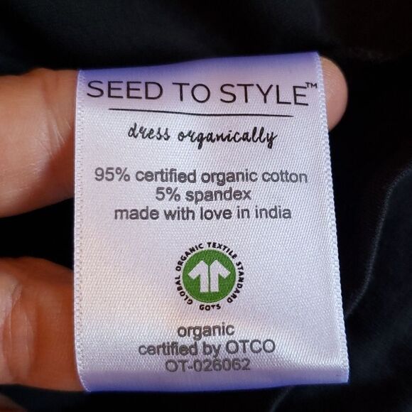 SEED TO STYLE Organic Cotton Black Side Ruching T-Shirt Pullover Lounge Dress xl - Picture 7 of 12